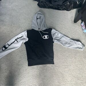 Champion Reverse Weave Hoodie - Black and Gray